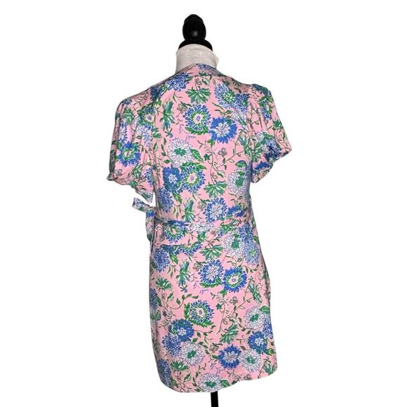 Lilly Pulitzer Sailynn Short Sleeve Wrap Romper Conch Shell Pink Size Small - Picture 6 of 14